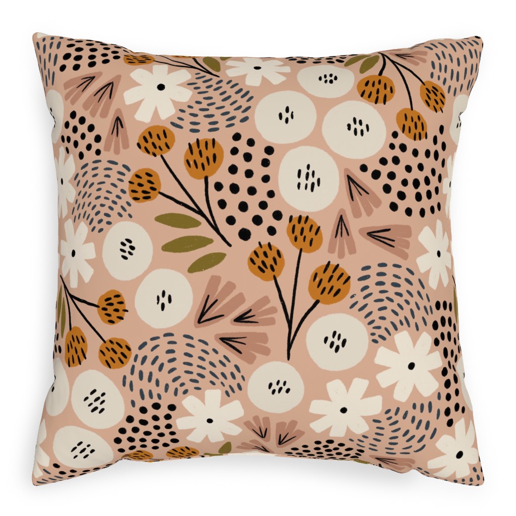 Phyllis - Pink Pillow, Woven, White, 20x20, Double Sided, Pink, Bright Pink