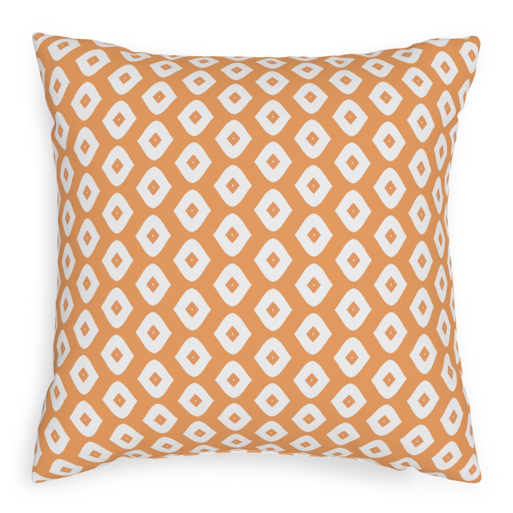 Diamond Girl - Orange Pillow, Woven, White, 20x20, Double Sided, Orange