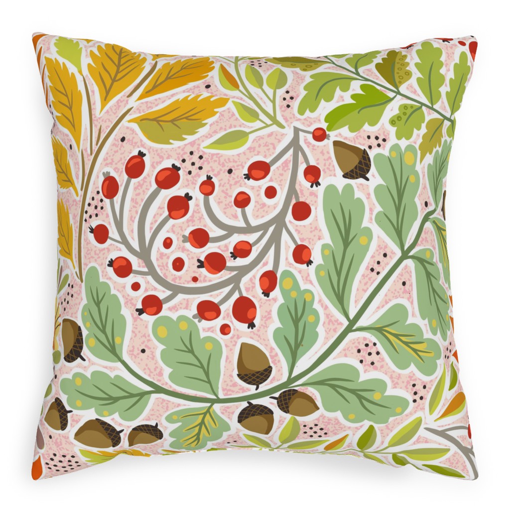 Fall Is Coming - Multi Pillow, Woven, White, 20x20, Double Sided, Multicolor