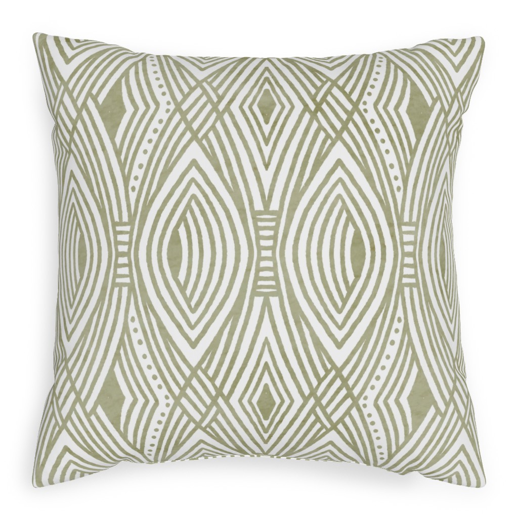 Katherine - Green Pillow, Woven, White, 20x20, Double Sided, Green, Classic Green