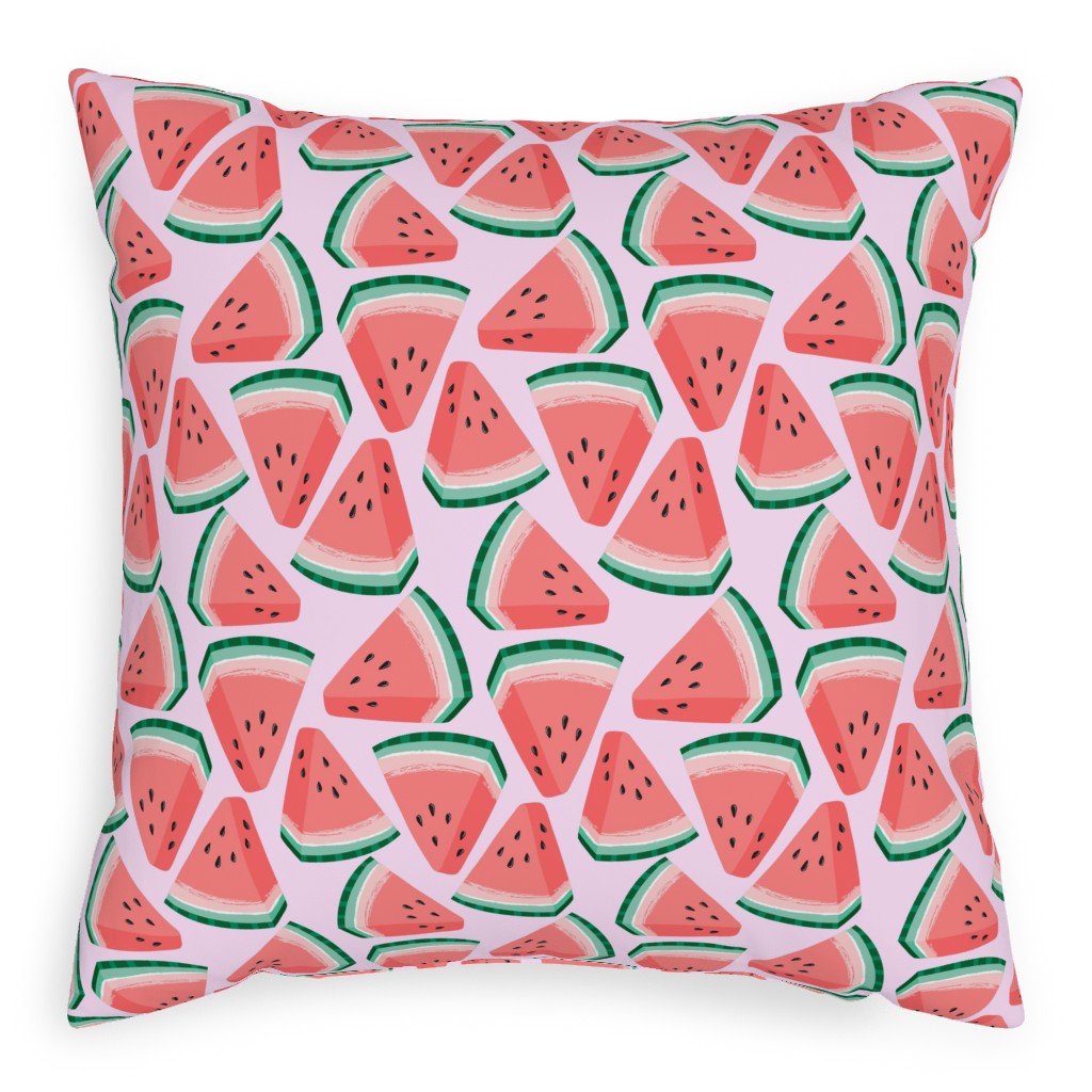 Watercolor - Pink Pillow, Woven, White, 20x20, Double Sided, Pink