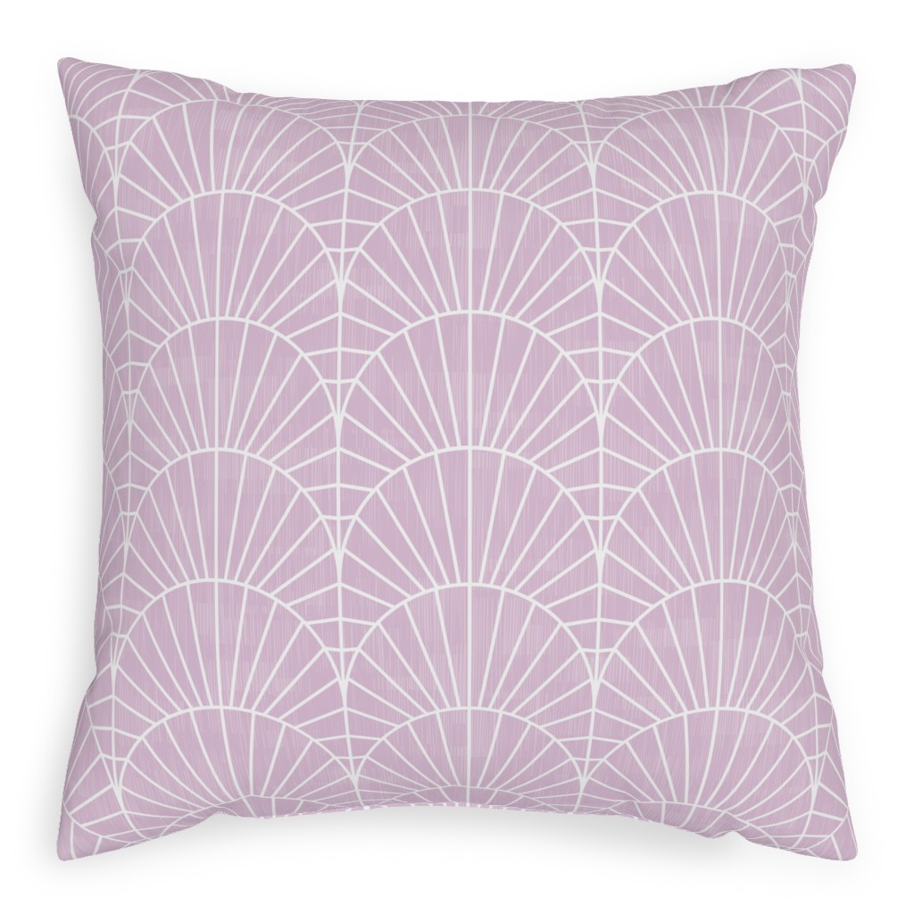 Art Deco Fields - Lavender Pillow, Woven, White, 20x20, Double Sided, Purple