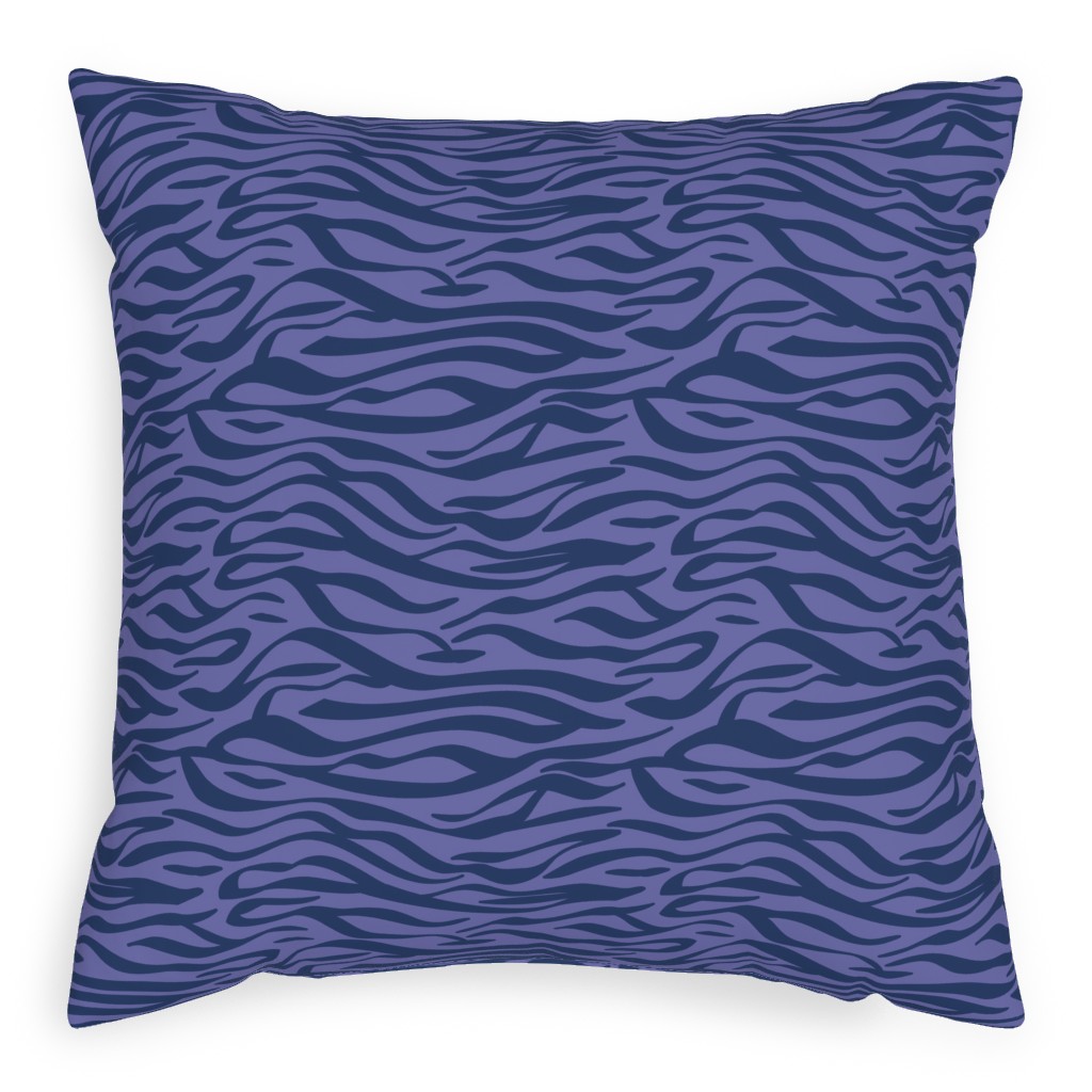 Zebra Animal Print - Purple Pillow, Woven, White, 20x20, Double Sided, Purple