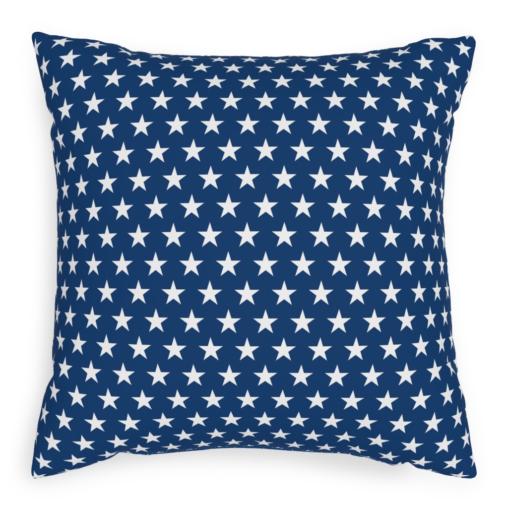 Stars on Blue Pillow, Woven, White, 20x20, Double Sided, Blue