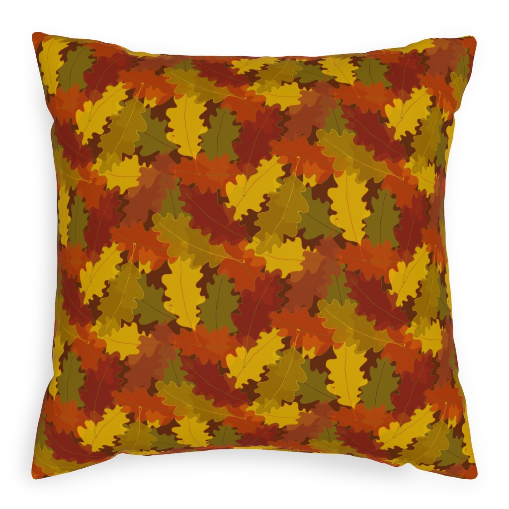 Oak Pile Pillow, Woven, White, 20x20, Double Sided, Orange