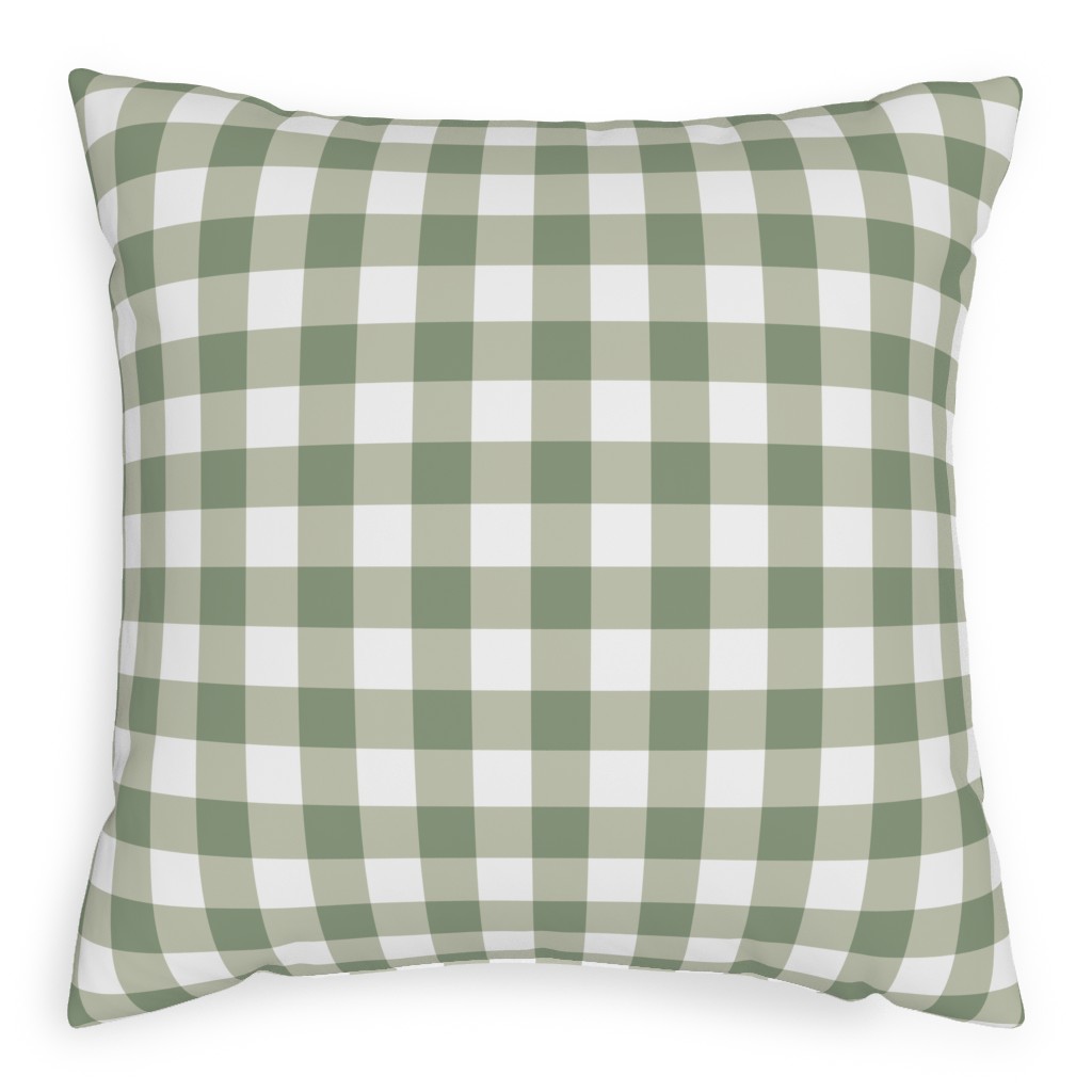 Plaid - Green Pillow, Woven, White, 20x20, Double Sided, Green, Classic Green