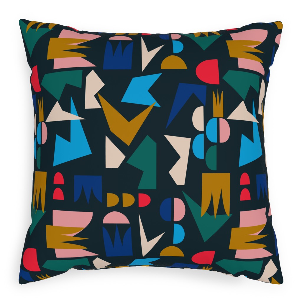 Shape of Things - Multi Pillow, Woven, White, 20x20, Double Sided, Multicolor