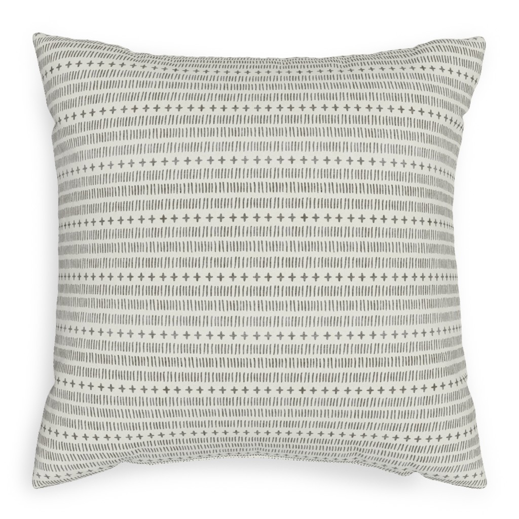 Modern Farmhouse Dash - Light Pillow, Woven, White, 20x20, Double Sided, Beige, Pearl