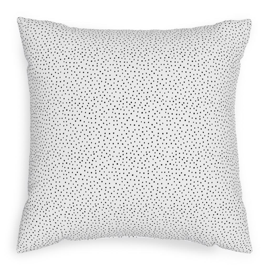 Tiny Dot - Black + White Pillow, Woven, White, 20x20, Double Sided, White