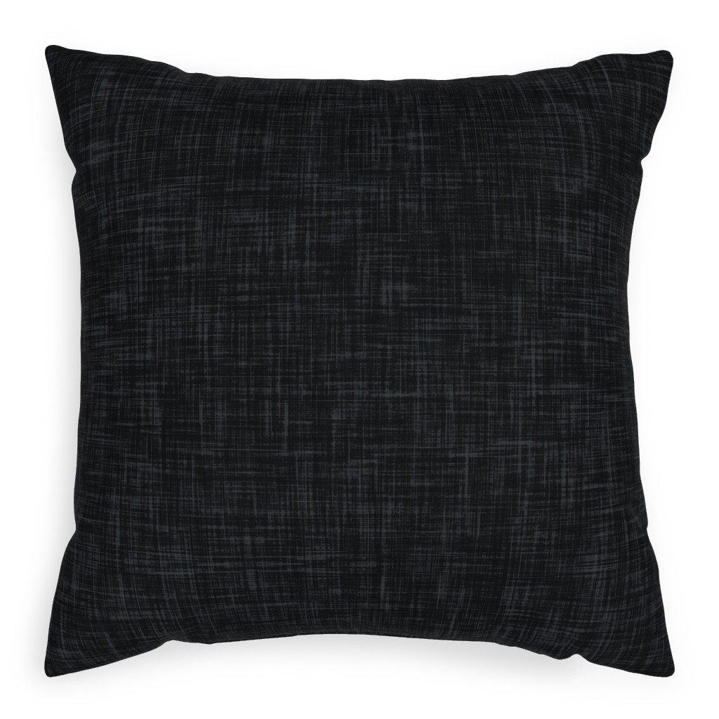 Dark Charcoal Linen Pillow, Woven, White, 20x20, Double Sided, Black