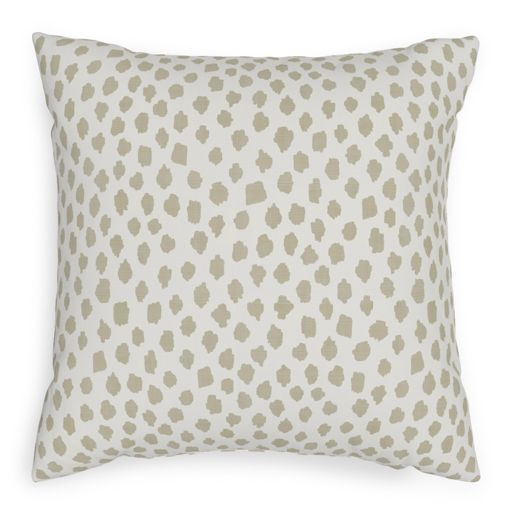 Khaki Spots - Gray Pillow, Woven, White, 20x20, Double Sided, Gray