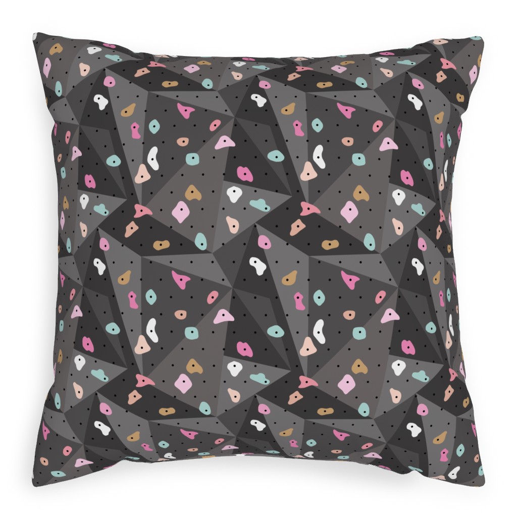 Climbing Lovers Bouldering Pillow, Woven, White, 20x20, Double Sided, Gray, Cement