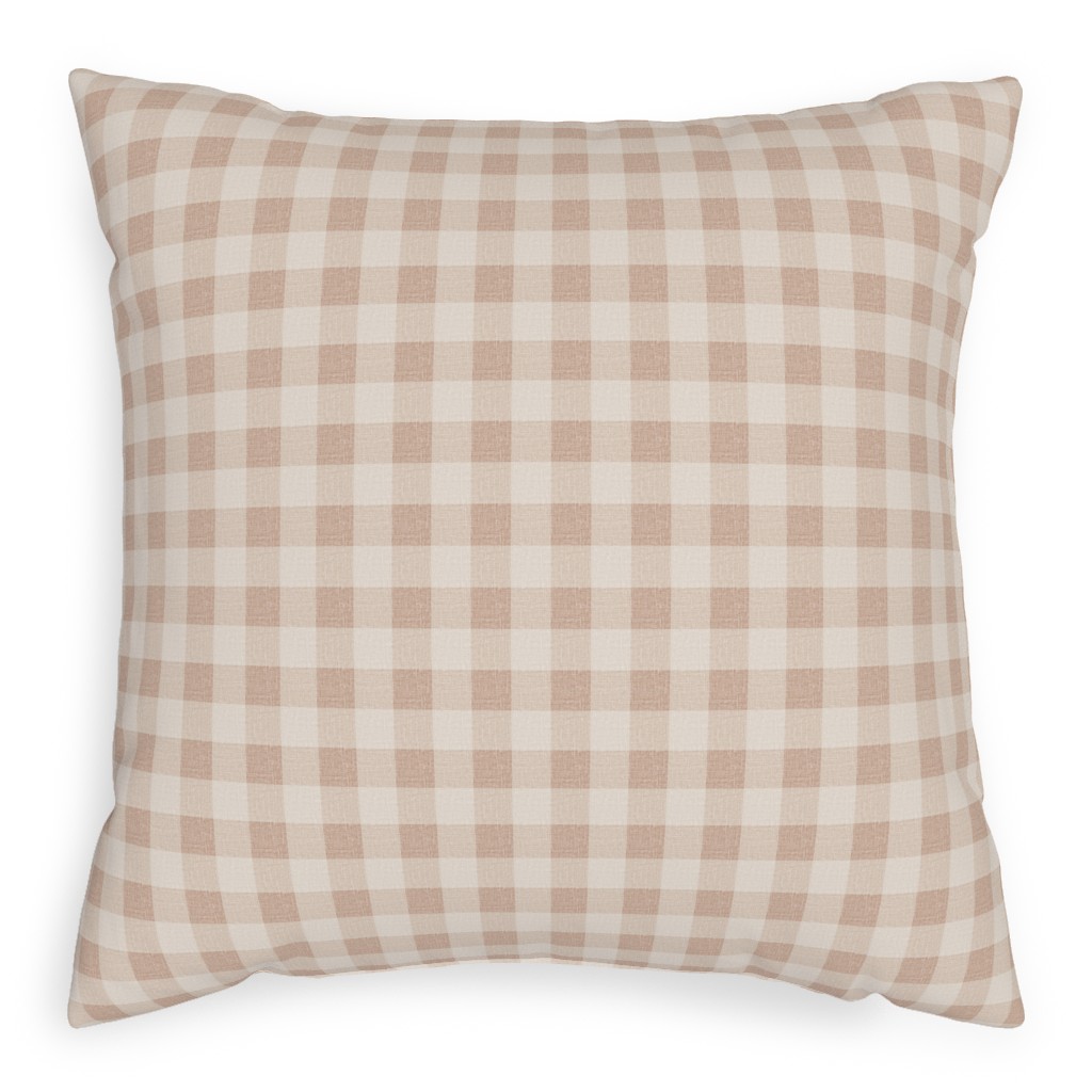 Gingham in Dusty Blush Pinks Pillow, Woven, White, 20x20, Double Sided, Pink
