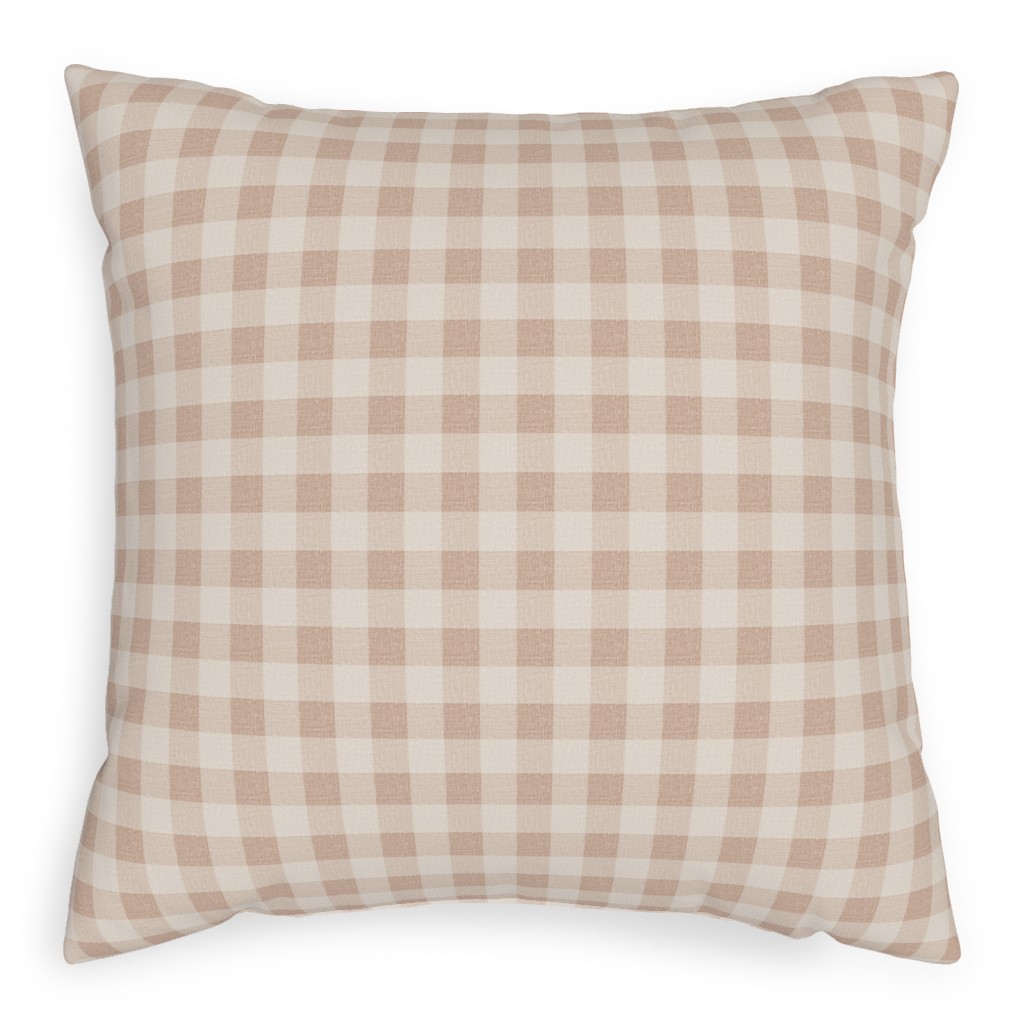 Gingham in Dusty Blush Pinks Pillow, Woven, White, 20x20, Double Sided, Pink, Bright Pink
