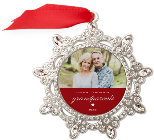 First Memory Jeweled Ornament, None, Red, Snowflake