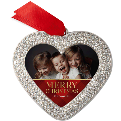Classic Plaid Merry Jeweled Ornament by Shutterfly | Shutterfly