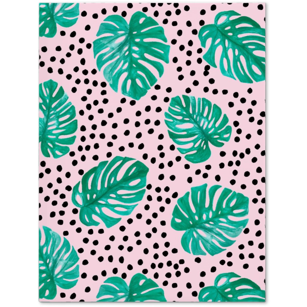 Tropical Monstera - Pink Journal, Pink, Bright Pink