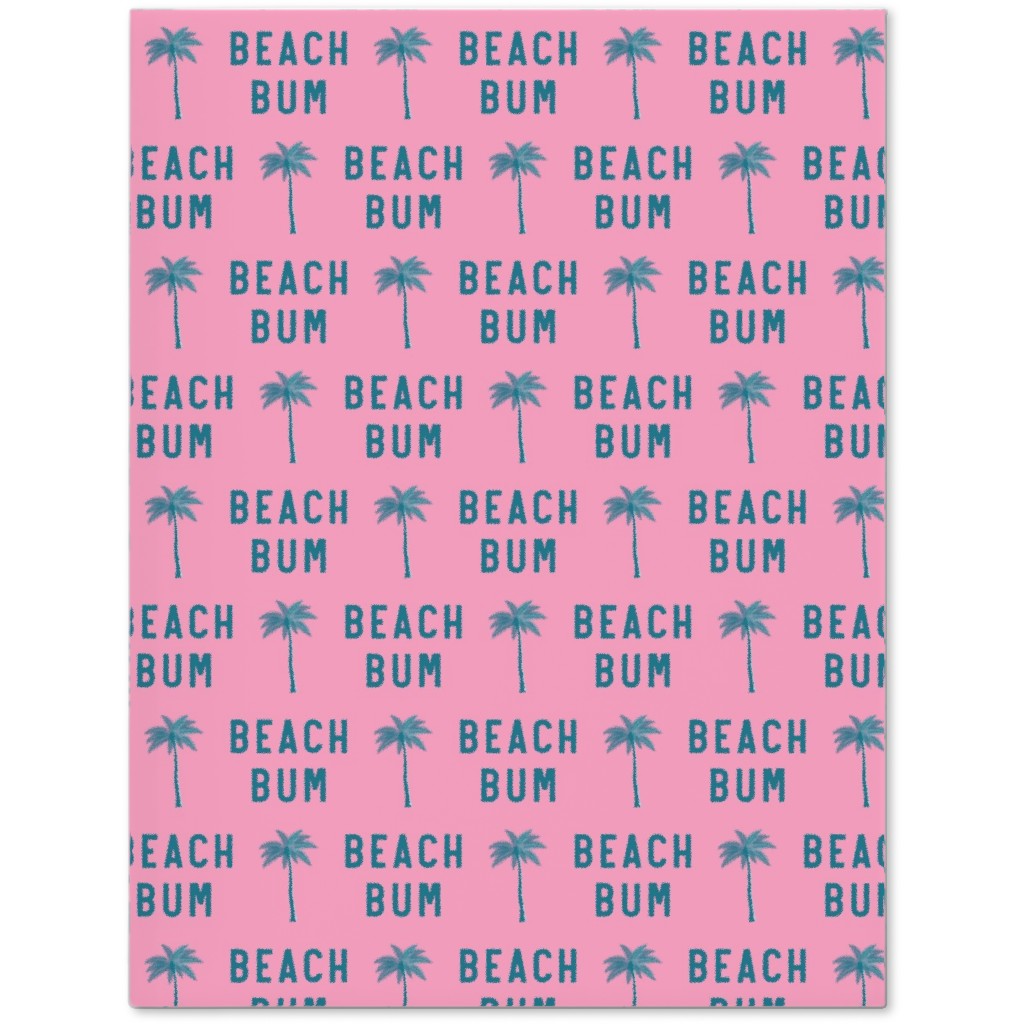 Beach Bum - Teal on Pink Journal, Pink, Bright Pink