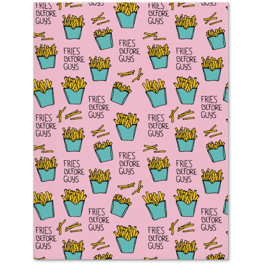 Fries Before Guys - Pop Art Food - Yellow Mint Pink Journal | Shutterfly