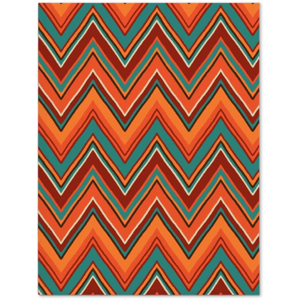 Fall Crazy Chevron - Orange and Teal Journal, Orange