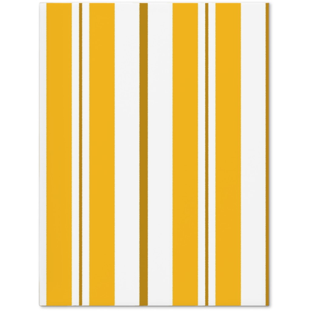 Gold White and Brown Stripes Journal, Yellow