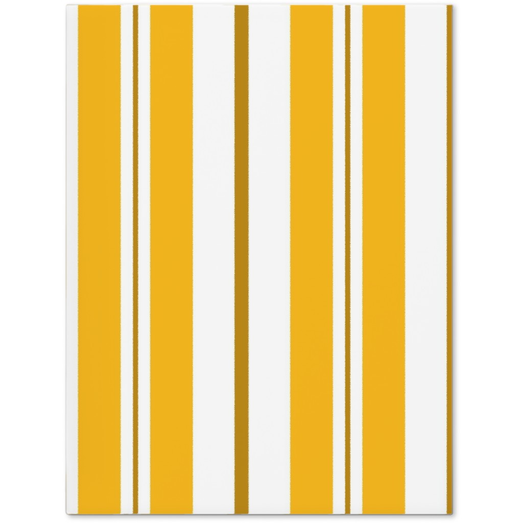 Gold White and Brown Stripes Journal, Yellow, Classic Yellow