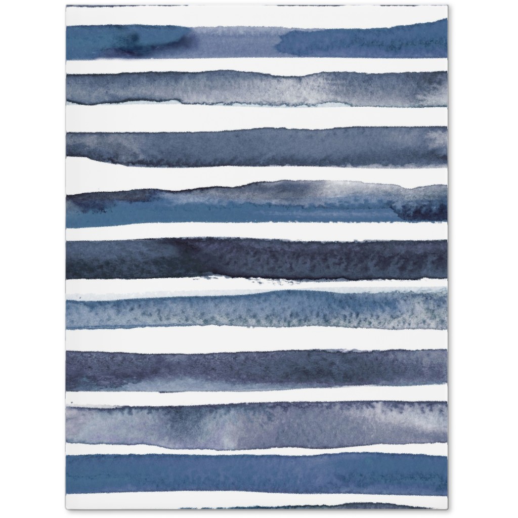 Watercolor Stripes - Blue Journal, Blue, True Blue