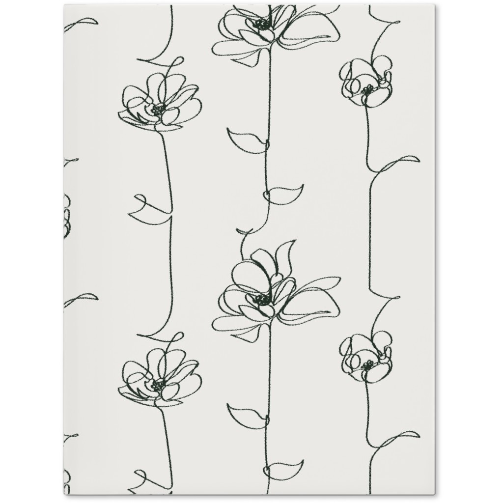 One Line Floral - Light Journal, White