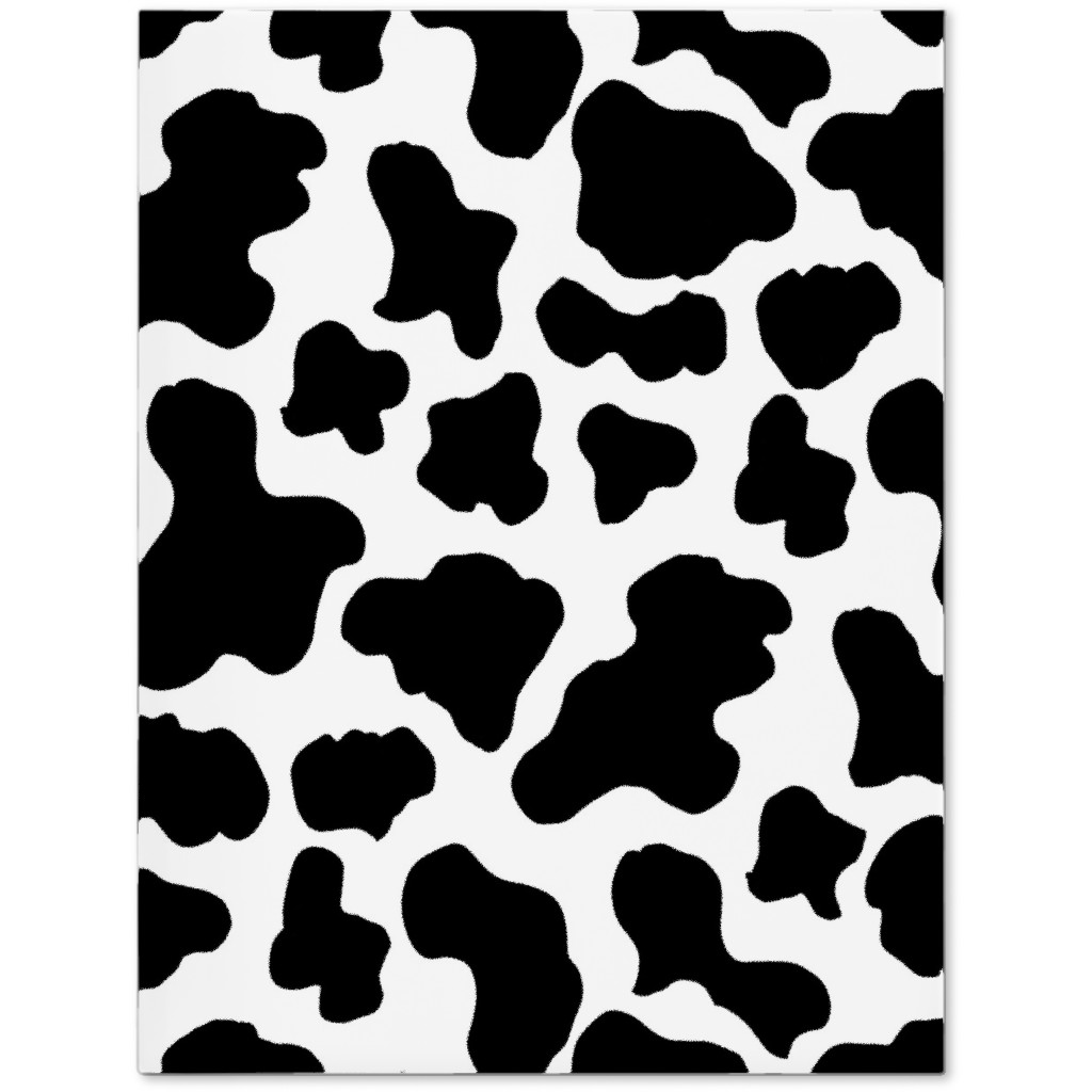 Cow Print - Black and White Journal, Black