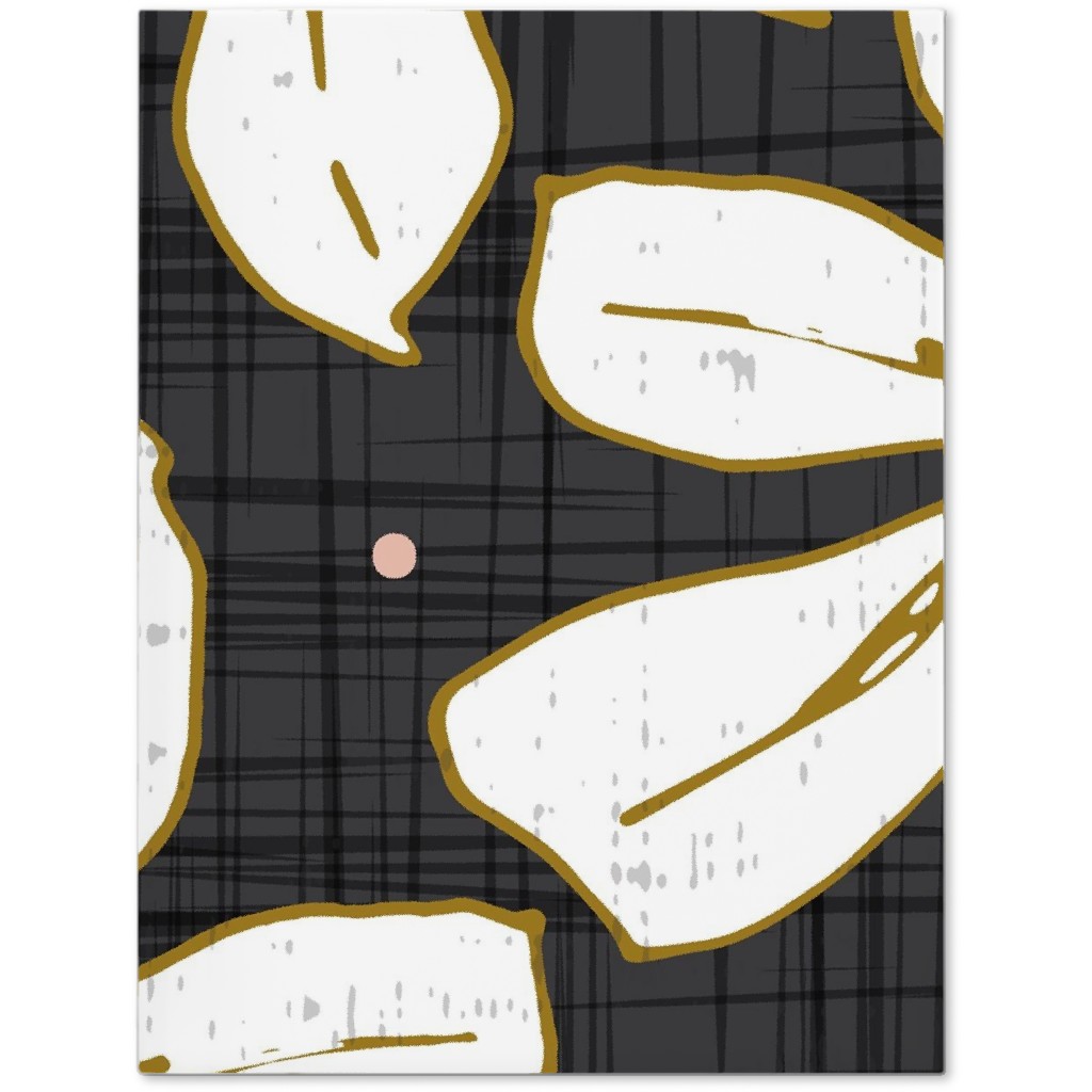 Lilium - Floral - Charcoal Black & White Journal, Black