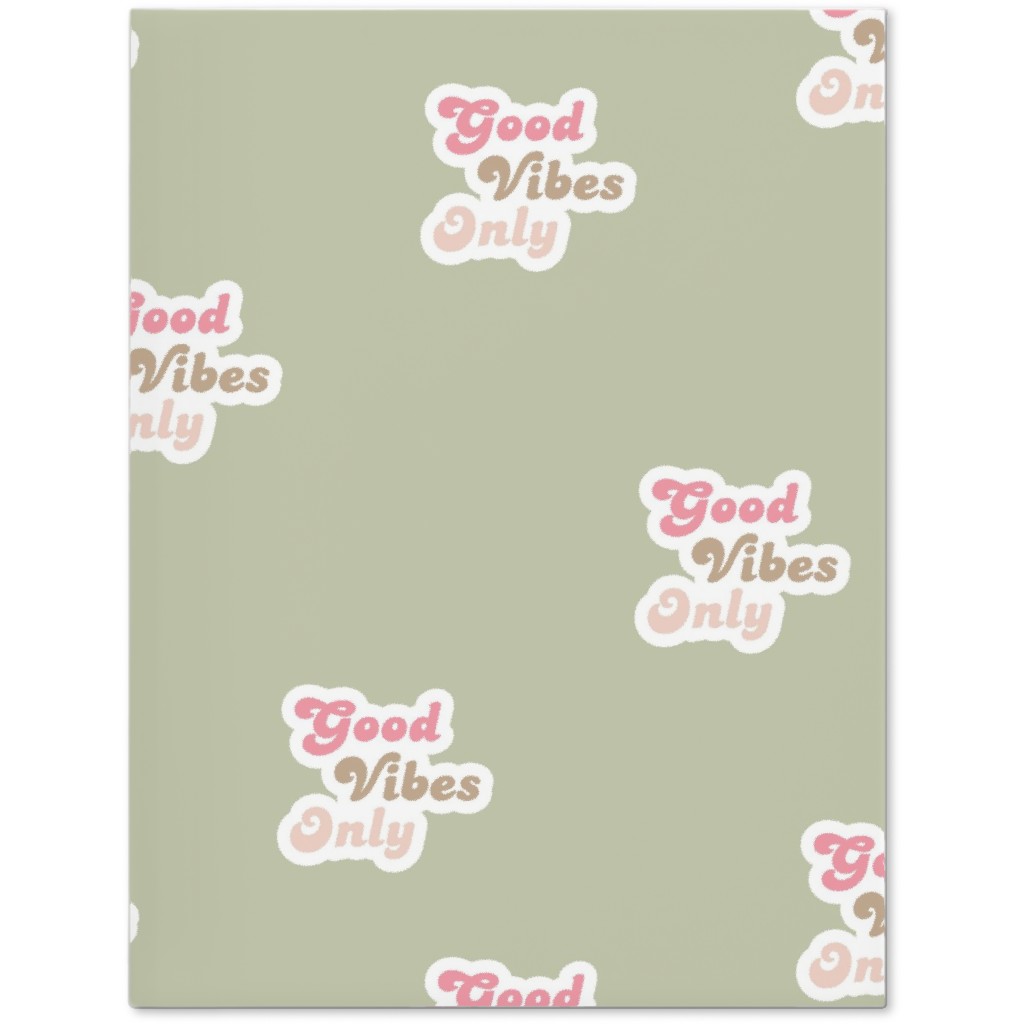 Seventies Retro Good Vibes Only Journal, Green