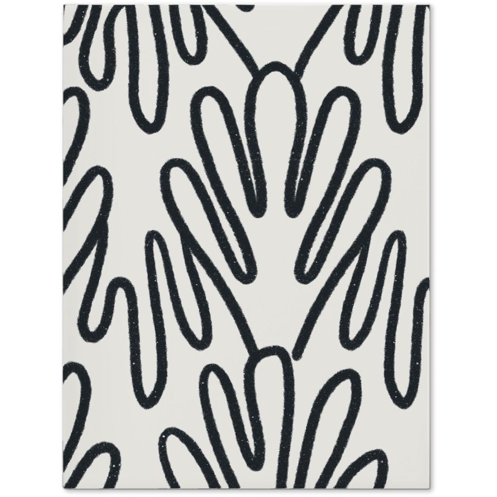 Wavy Lines - Black on White Journal, White