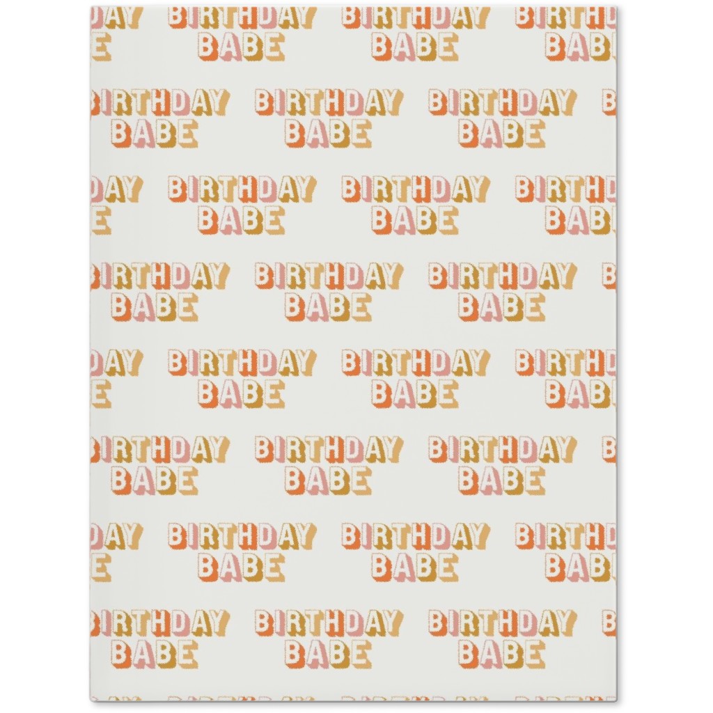 Birthday Babe - Cute Retro Letters - Neutral Journal, Yellow