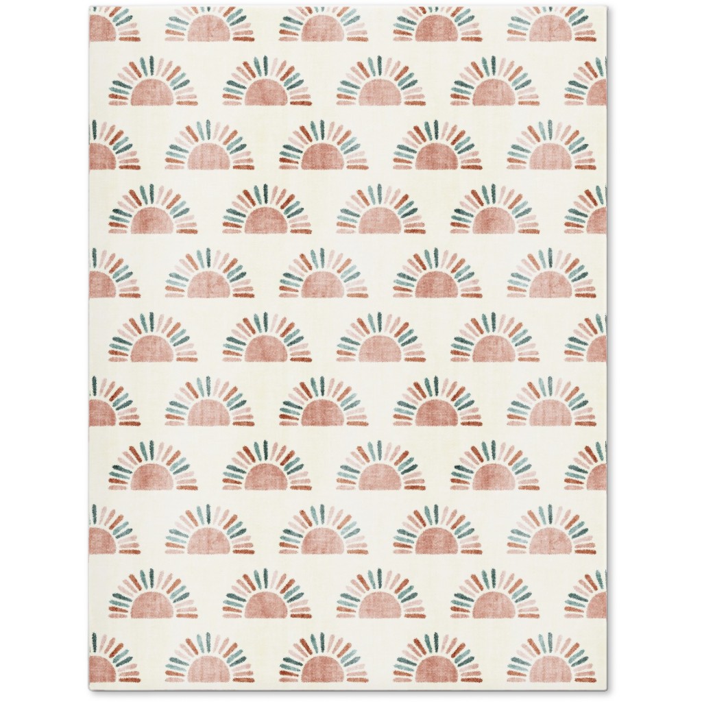 Sunshine - Block Print Boho Sun Print - Dusty Pink/Blue/Teracotta Journal, Pink, Bright Pink