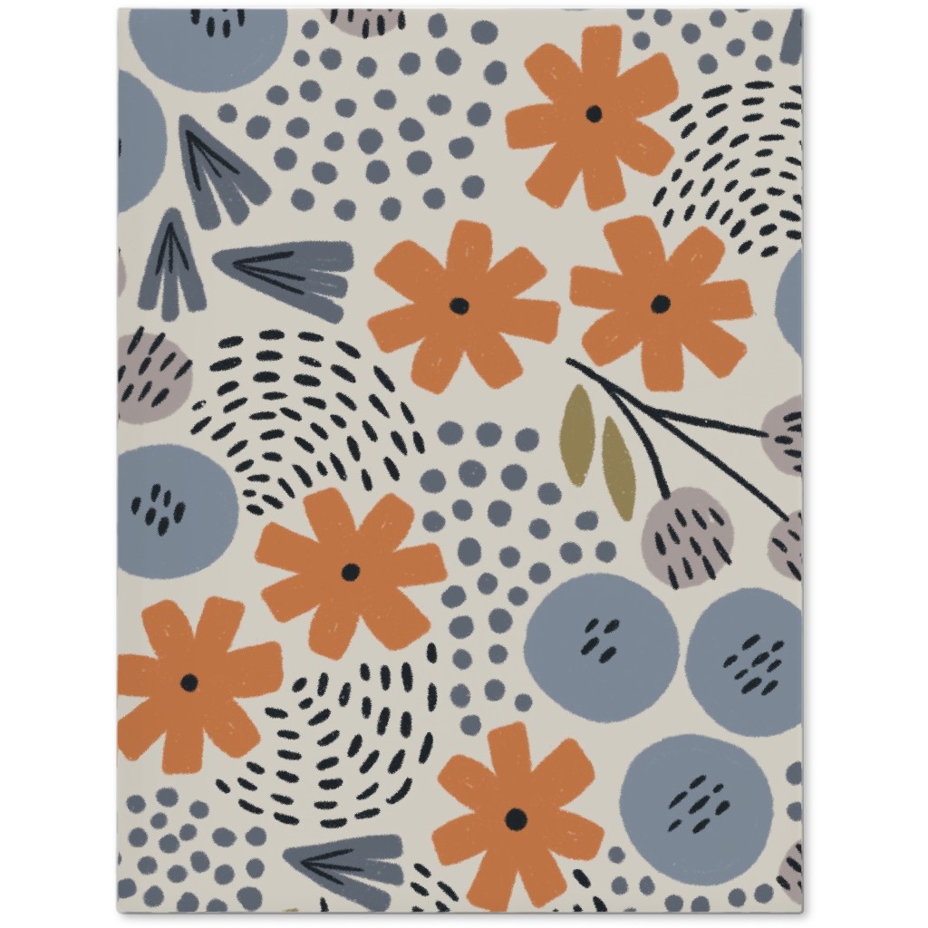 Phyllis Floral - Orange and Blue Journal, Multicolor