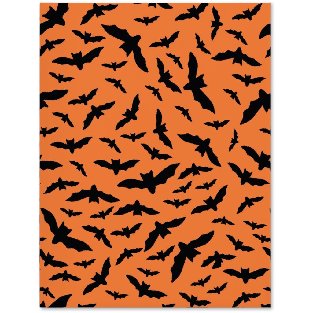 Halloween Black Bats Journal, Orange