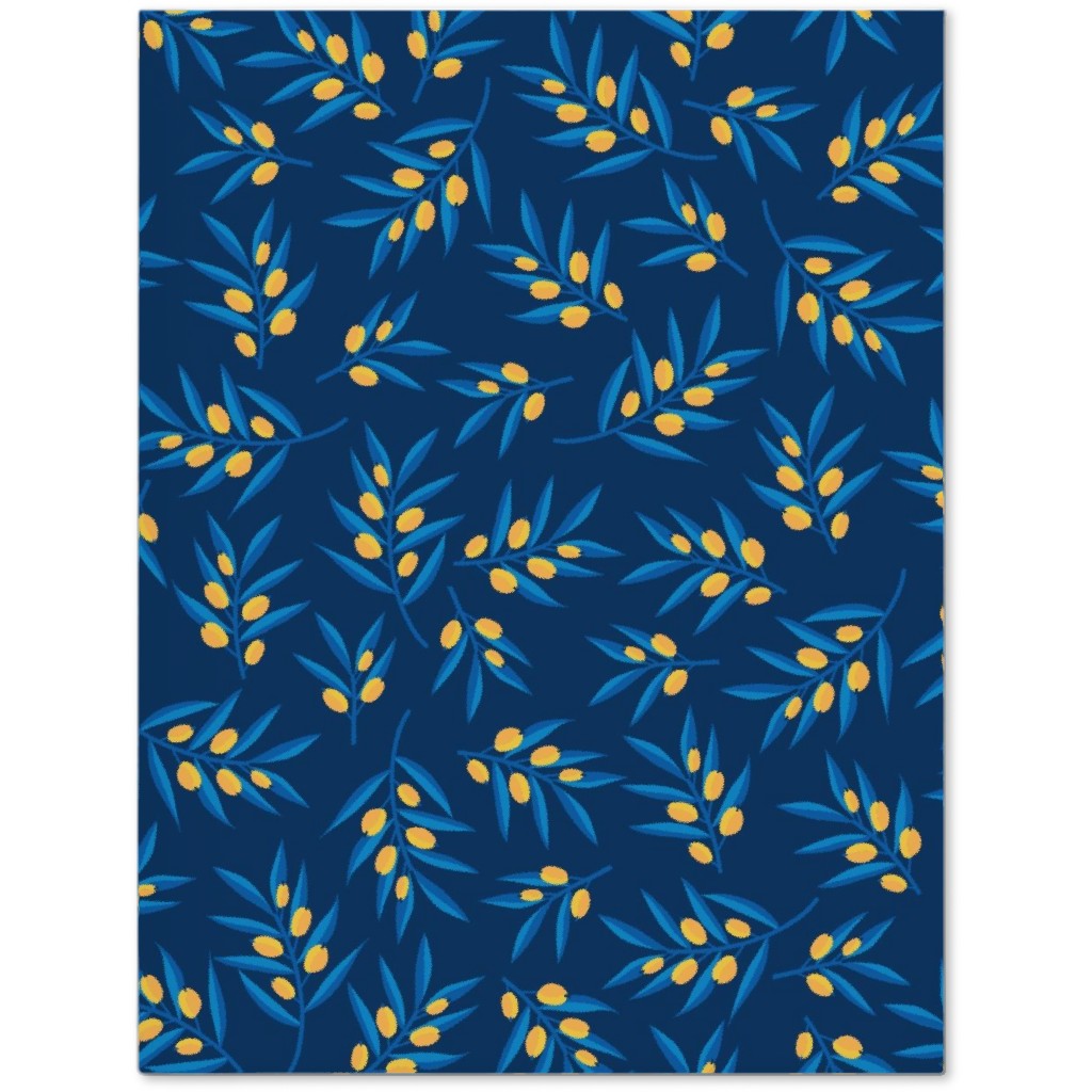 Olive Branches - Blue and Yellow Journal, Blue