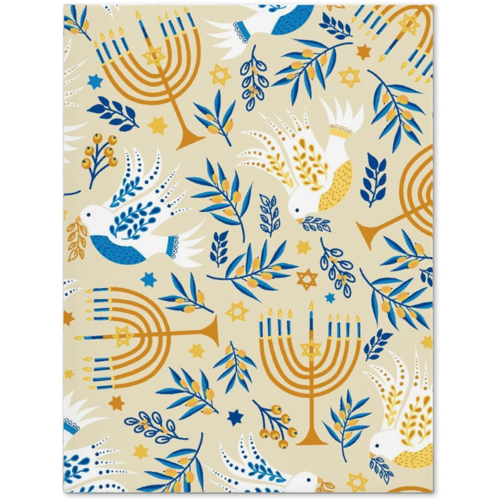 Hanukkah Birds Menorahs - Yellow Journal, Yellow, Classic Yellow