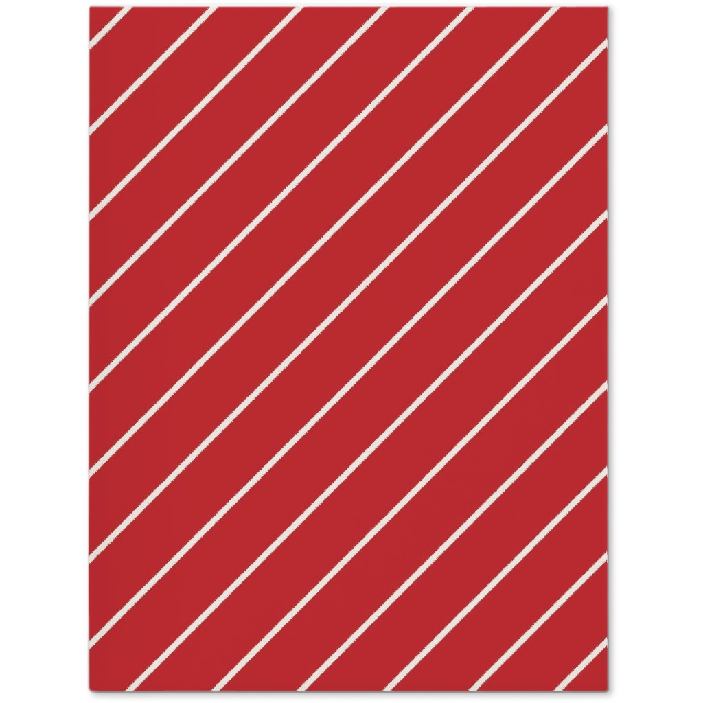Diagonal Stripes on Christmas Red Journal, Red