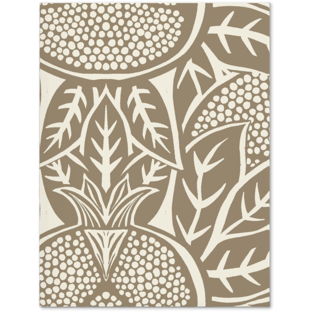Pomegranate Block Print - Neutral Journal, Brown, Brown