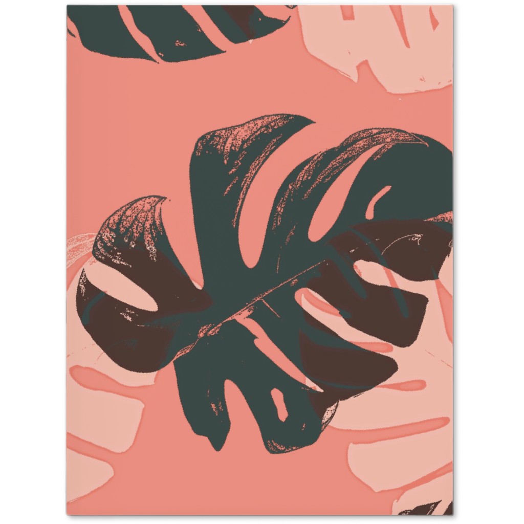 Monstera Leaves - Calypso Journal, Pink, Bright Pink