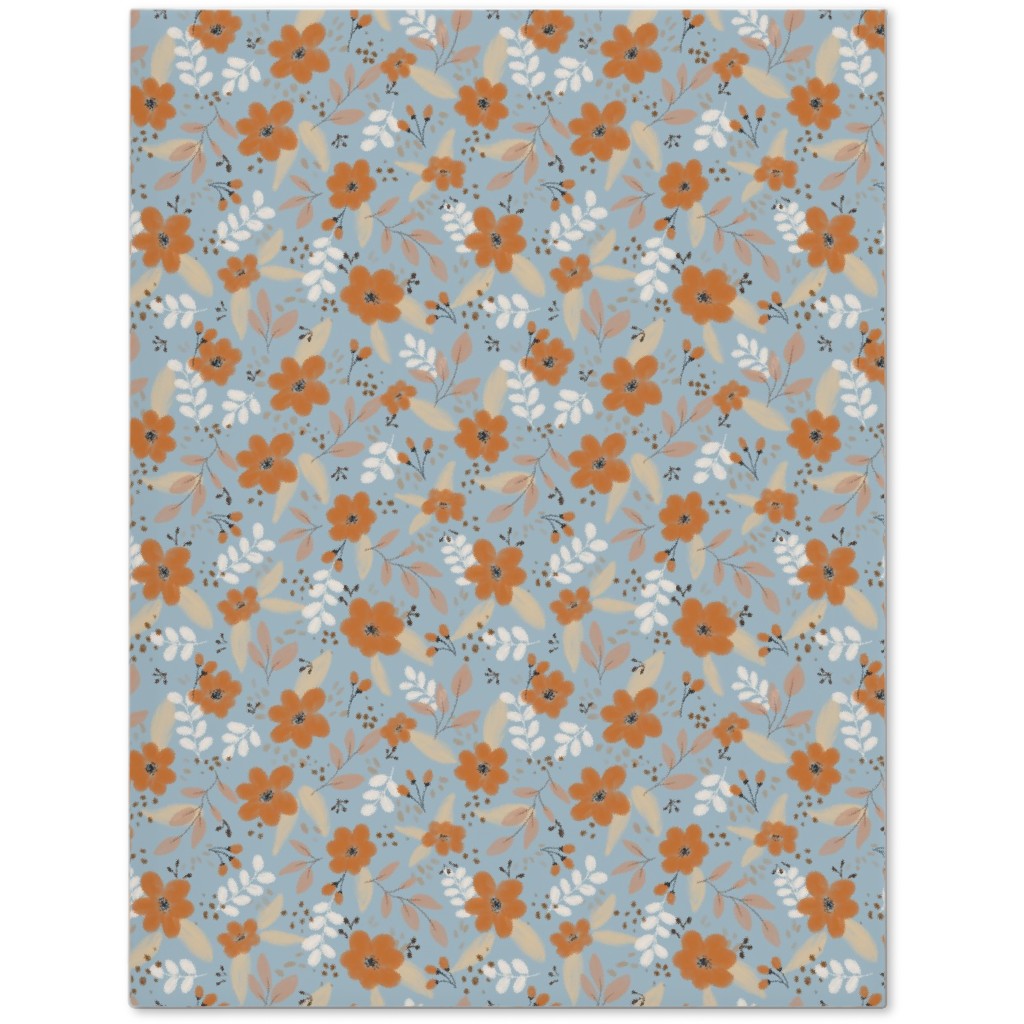Fall Floral Journal, Blue, Cool Gray