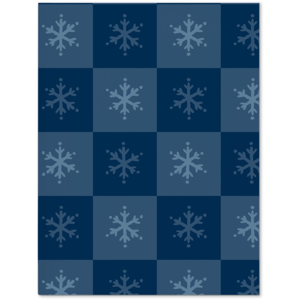 Scandi Cozy Winter Checkered Blue Snowflake Journal, Blue