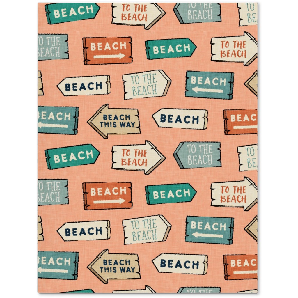 Beach Signs - To the Beach - Peach Journal, Orange, Orange
