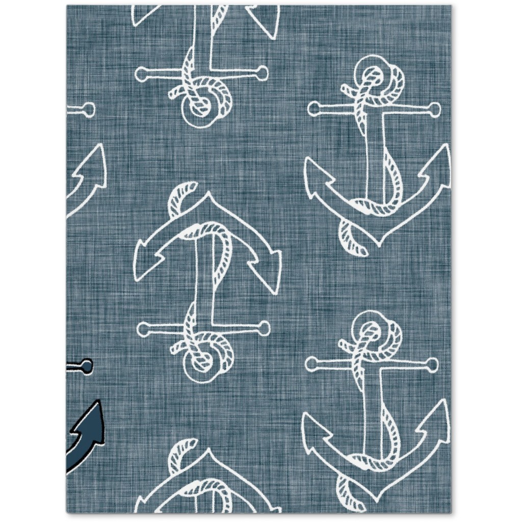 Anchors Away - Textured Blue Journal, Blue, True Blue