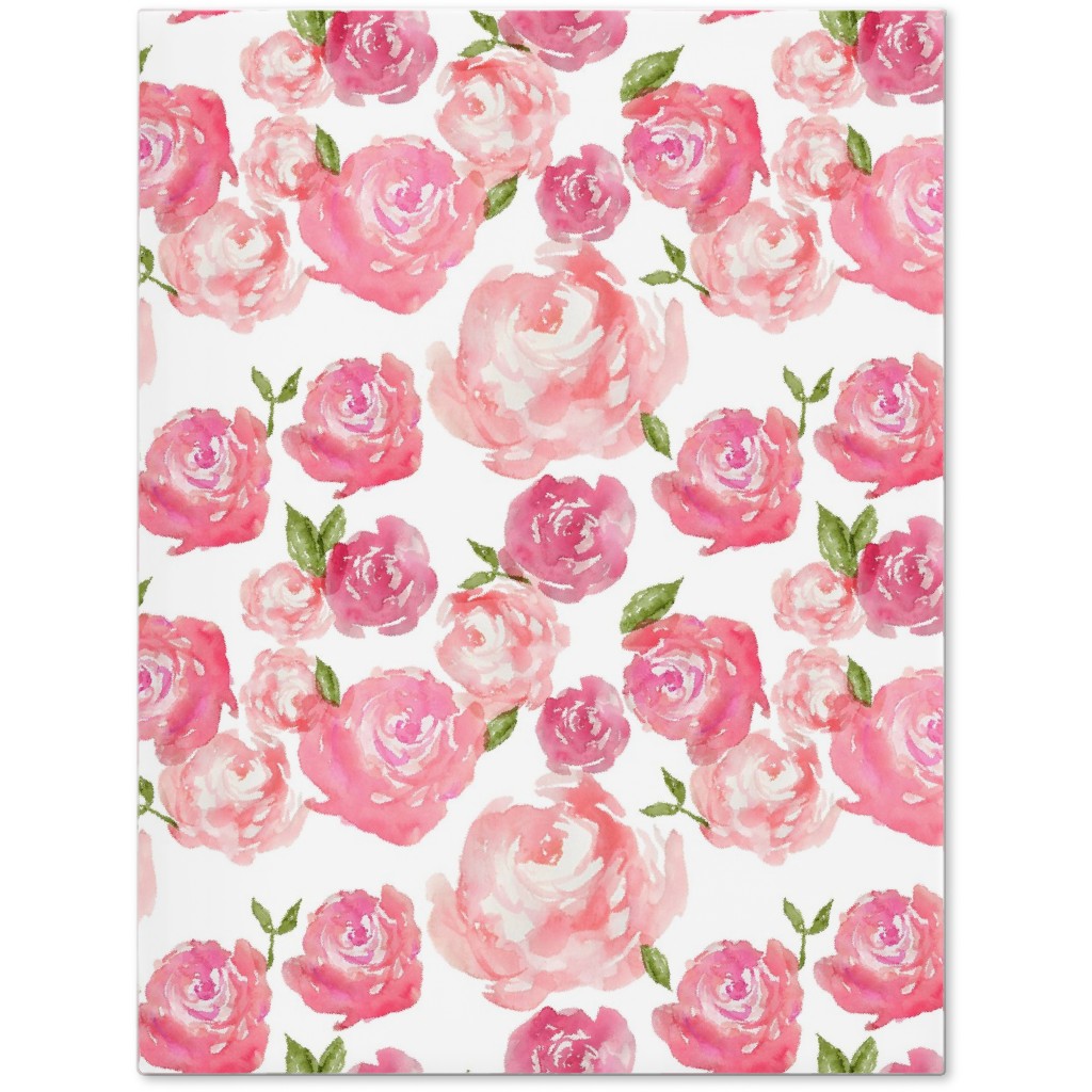 Watercolor Floral - Pink Journal, Pink, Bright Pink