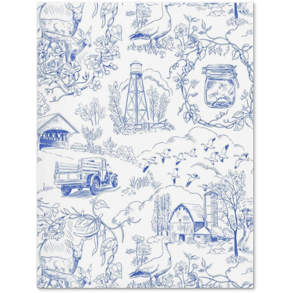 Country Living Toile - Blue Journal, Blue, True Blue