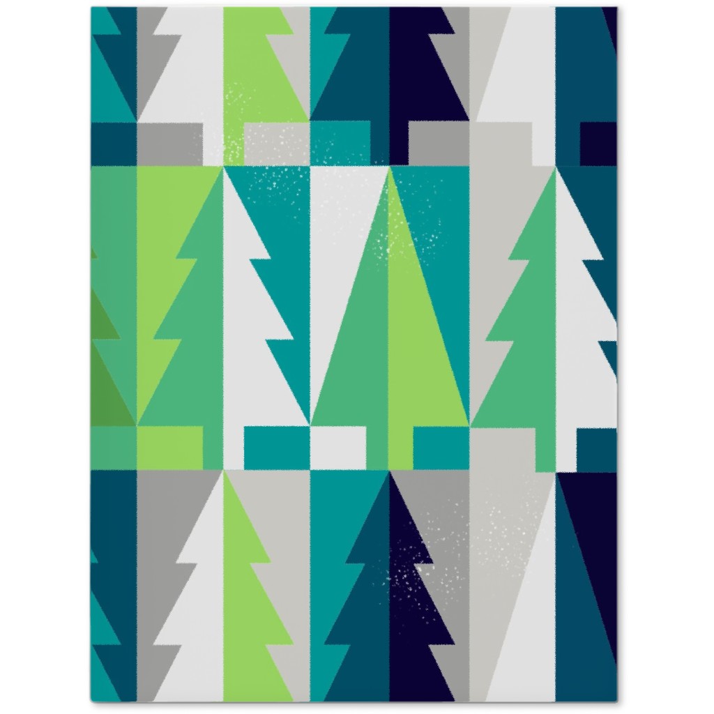 Winter Pine Tree Forest - Green Journal, Green