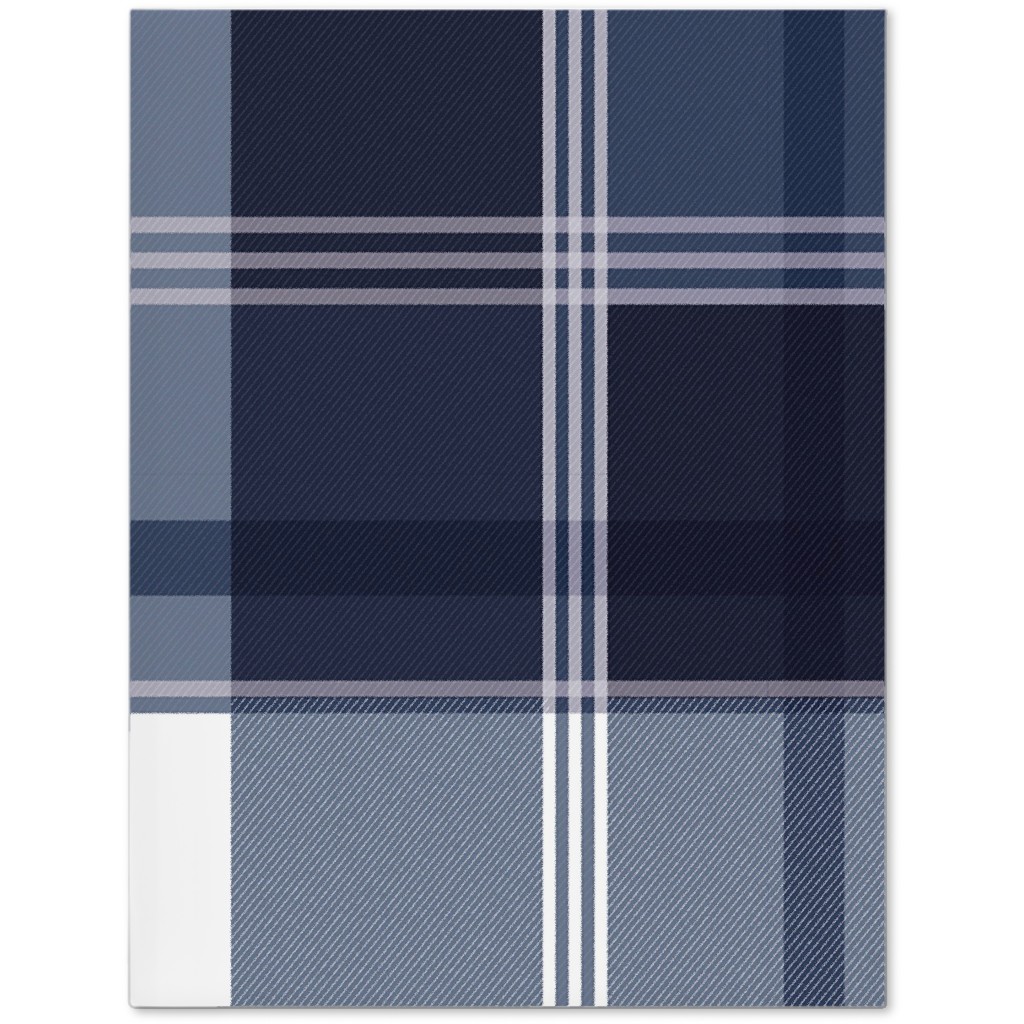 Navy Blue Plaid Journal, Blue, True Blue