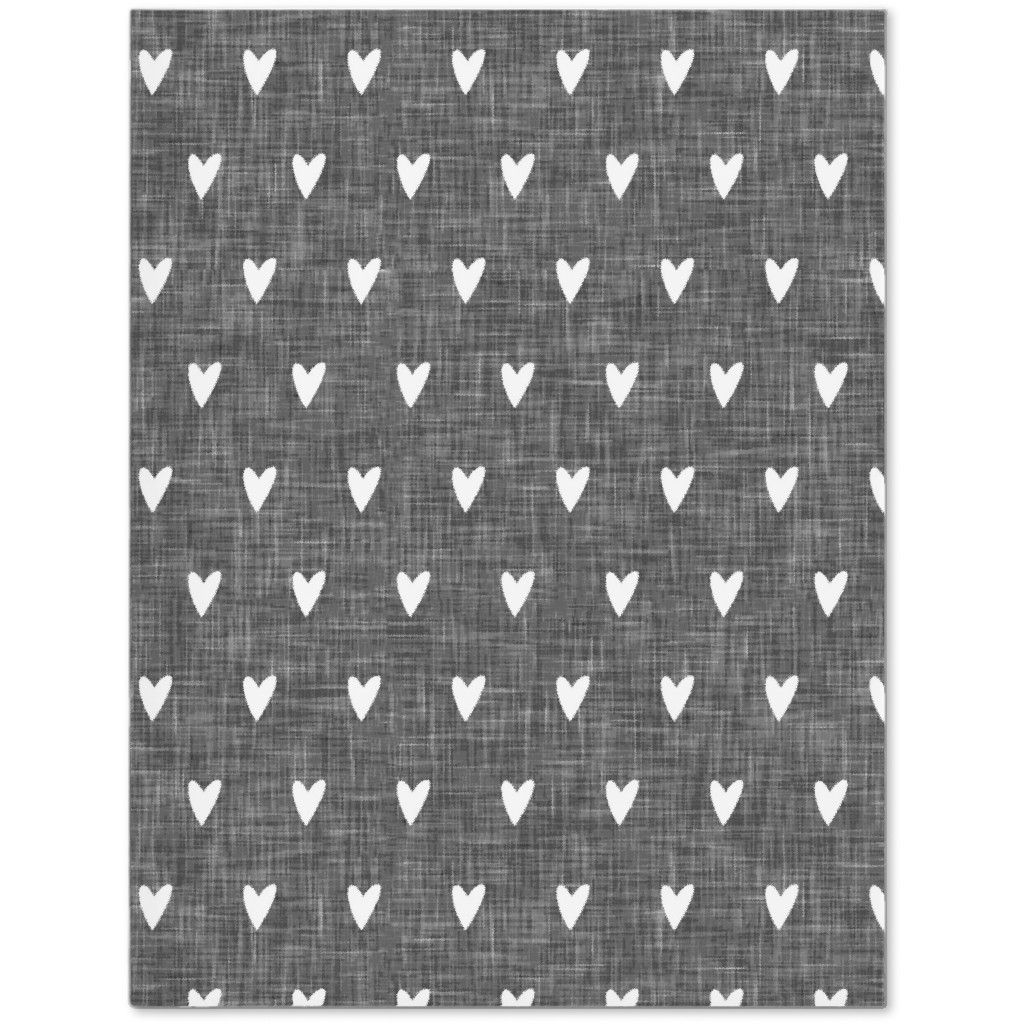 Hearts on Grey Linen Journal, Gray, Gray